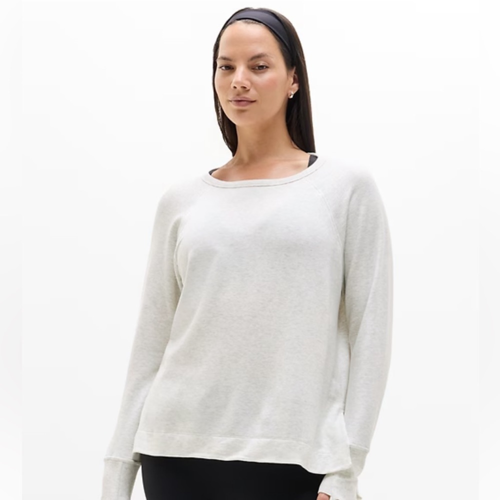 Athleta Coaster Luxe Recover Sweatshirt Heather Grey Women’s Medium